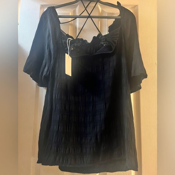 Ted baker off the shoulder shirred relaxed flowy strappy top size 2 revolve chic - Picture 6 of 7